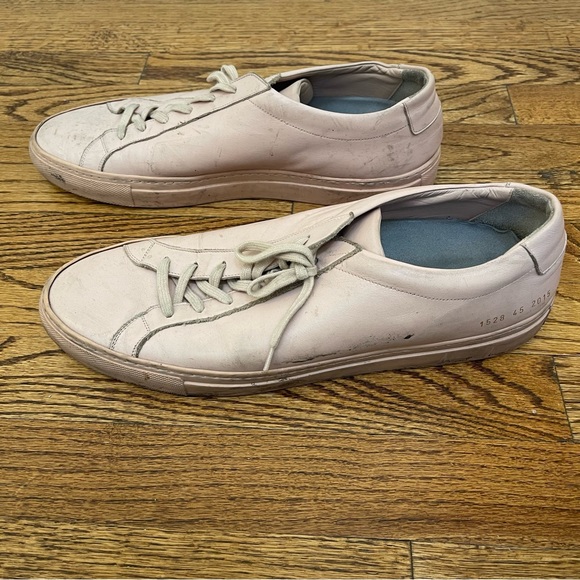 Common Projects Men’s Original Achilles Leather Sneakers In Pink - Picture 10 of 12